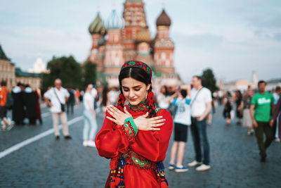 Full length of woman standing outdoors