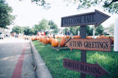 Information sign on road