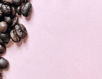High angle view of coffee beans on table
