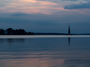 Scenic view of sea during sunset