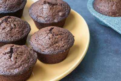 Cupcake muffins with nuts and chocolate