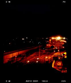 Cars moving on road at night