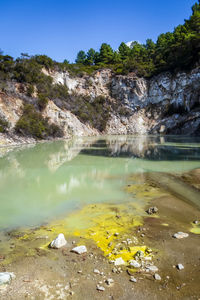 Scenic view of lake against mountain