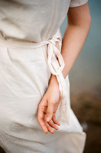 Close-up of woman holding hands