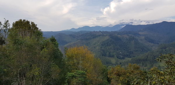 Scenic view of mountains against sky