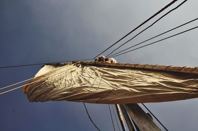 Low angle view of cables against clear sky