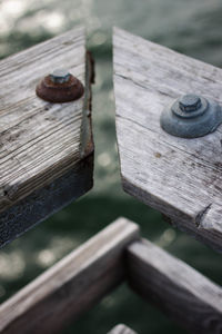 High angle view of wood