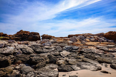 Rock formations against sky