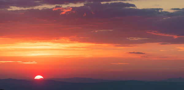 Sunset over hills