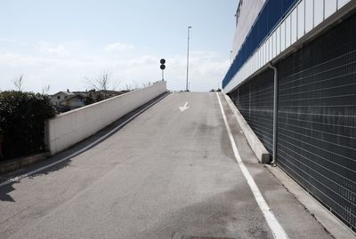 Empty road against sky