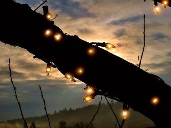 Low angle view of silhouette person against sky during sunset