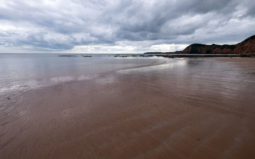 Scenic view of beach against sky
