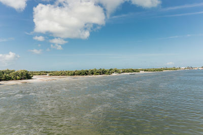 View from the ferry when arriving on holbox island in mexico.