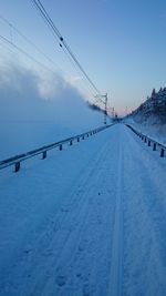 Railroad tracks against sky