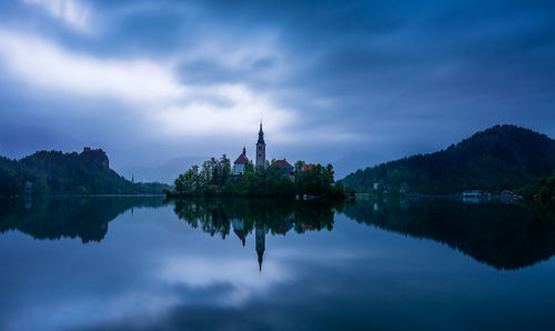 Reflection of clouds in lake