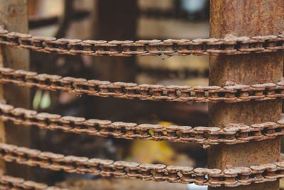 Close-up of rusty chain