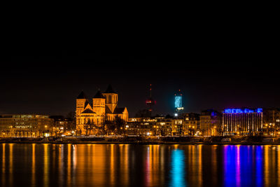 Illuminated city at night