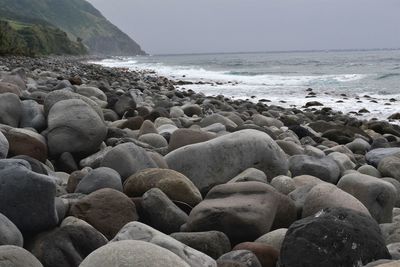 Surface level of rocks on beach