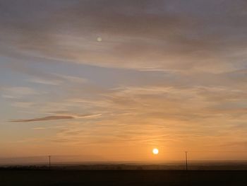 Scenic view of silhouette landscape against sky during sunset