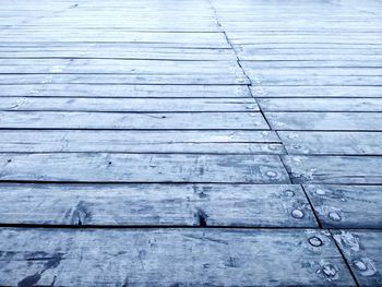 Surface level shot of wooden planks on floor