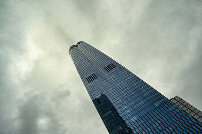 Low angle view of modern building against sky