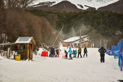 Group of people on snow covered land