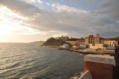 View of sea against cloudy sky