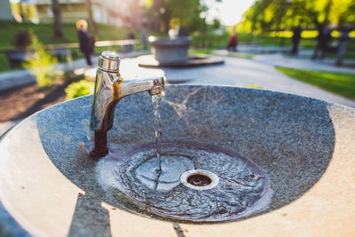 Close-up of water fountain