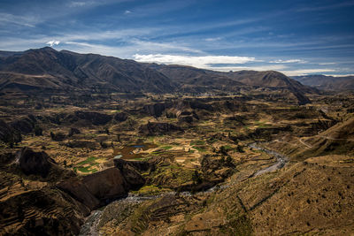 Scenic view of mountains against sky