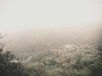 Scenic view of landscape against clear sky