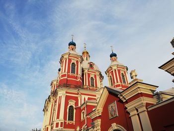 Low angle view of traditional building against sky