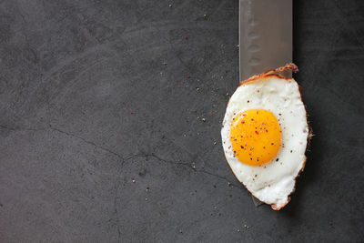 High angle view of food on table