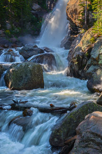 Scenic view of waterfall