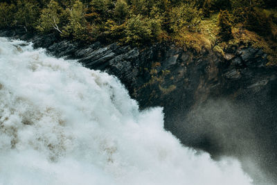 Scenic view of waterfall
