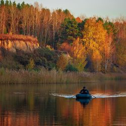 Scenic view of lake during autumn