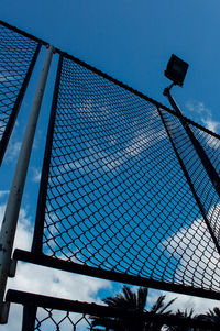 Low angle view of building against blue sky