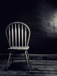 Close-up of chair at night