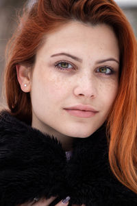 Close-up portrait of a beautiful young woman