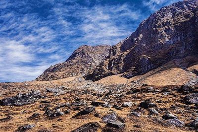 Scenic view of mountains against sky