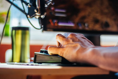 Man working on table