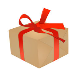 Close-up of red box against white background