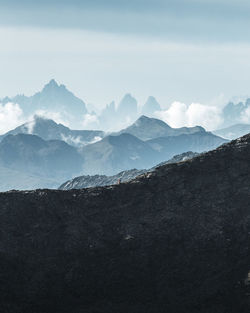 Scenic view of mountains against sky