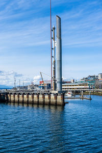 The entrance to the bell harbor marina in seattle, washington.