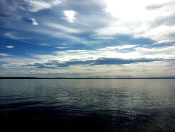 Scenic view of sea against cloudy sky