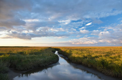 Scenic view of land against sky