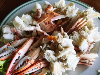 Close-up of seafood in plate