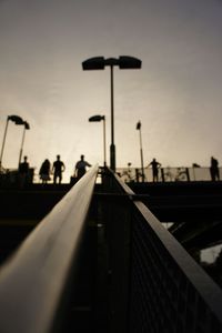 Low angle view of street light against sky