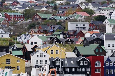 High angle shot of townscape