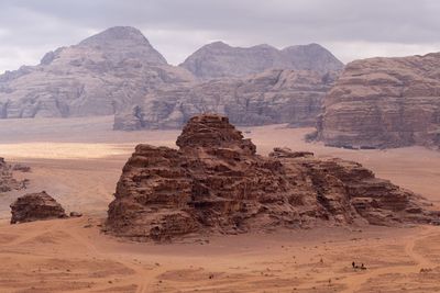 Rock formations in desert against sky