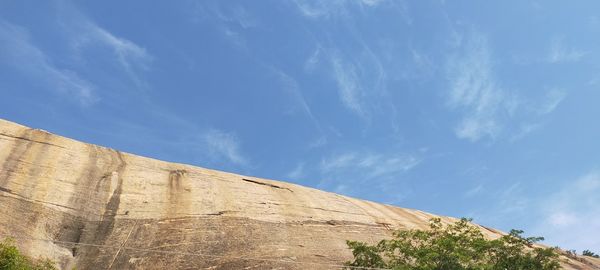 Low angle view of fort against blue sky